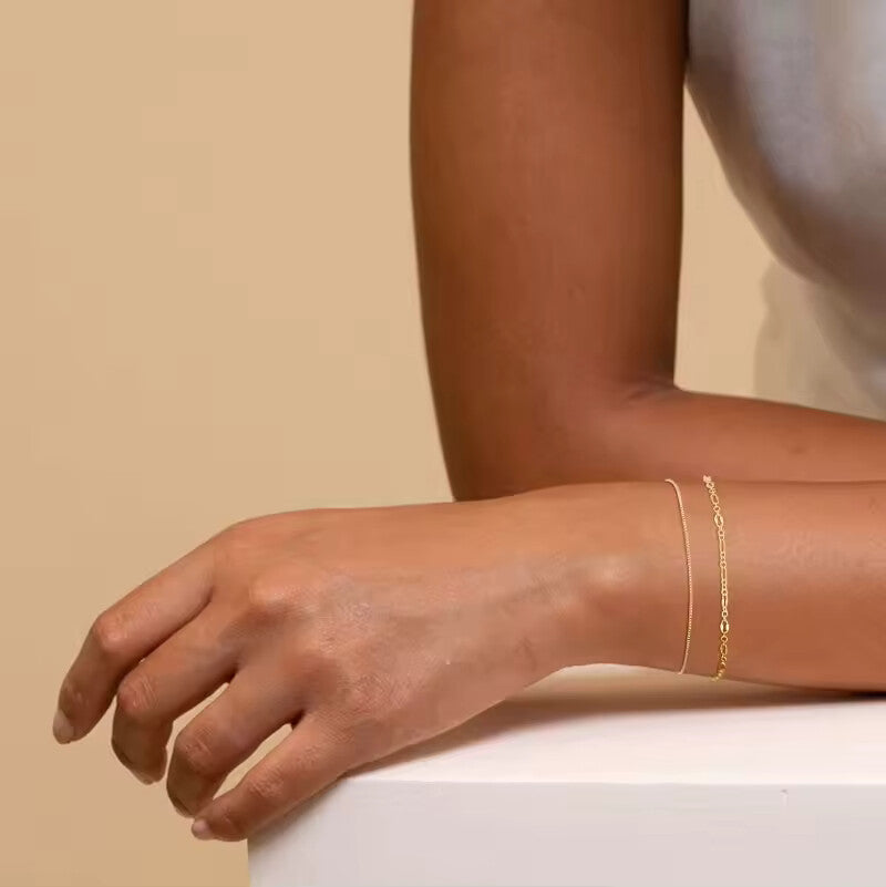 Exquisite gold-plated multi-layered bracelet