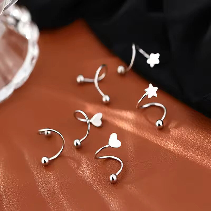 Stainless Steel Spiral Twisted Stud Earrings