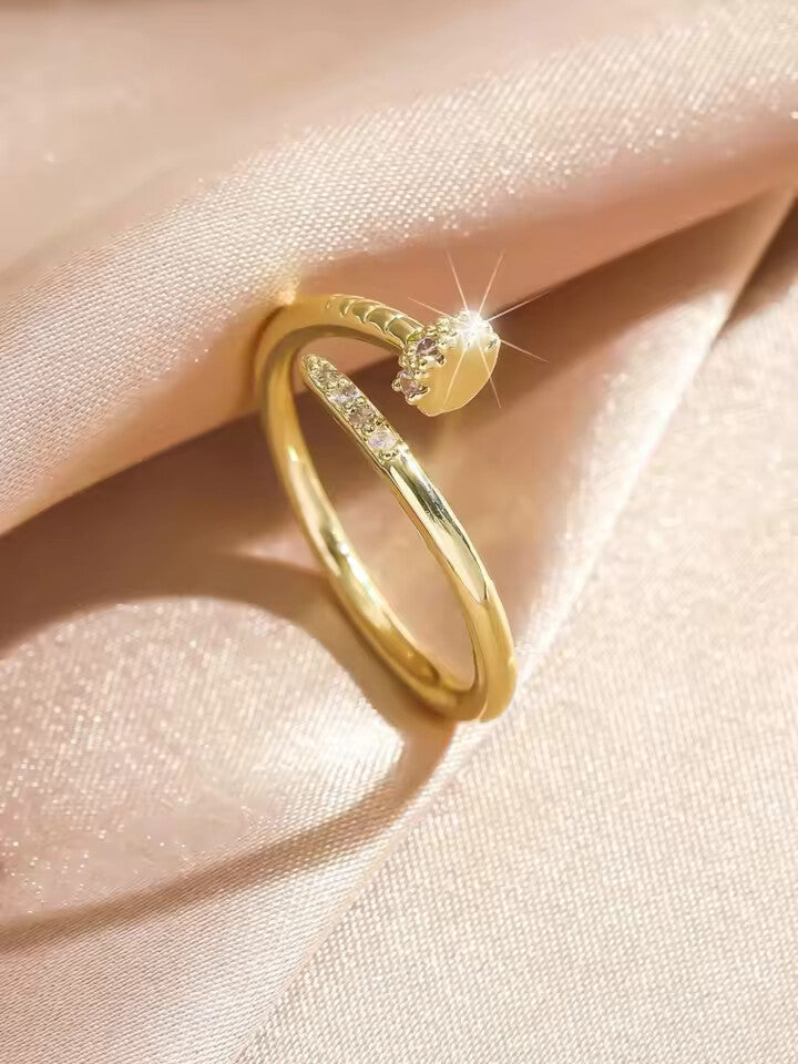 Luxury Zirconia Metal Gold Color Women's Ring