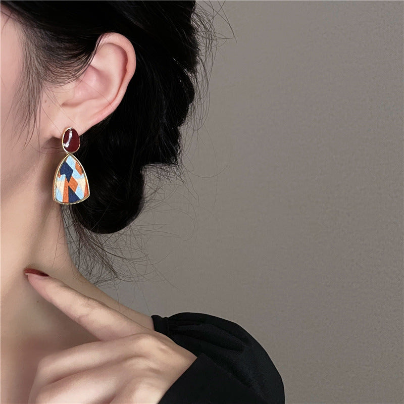 Red wine retro portuguese style earrings