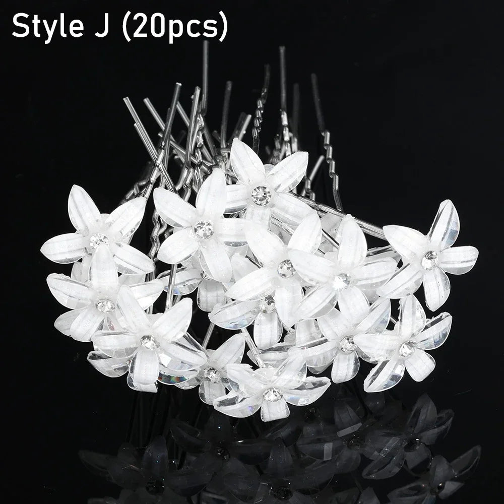 Elegant Pearl Crystal Hairpin Wedding Bridal