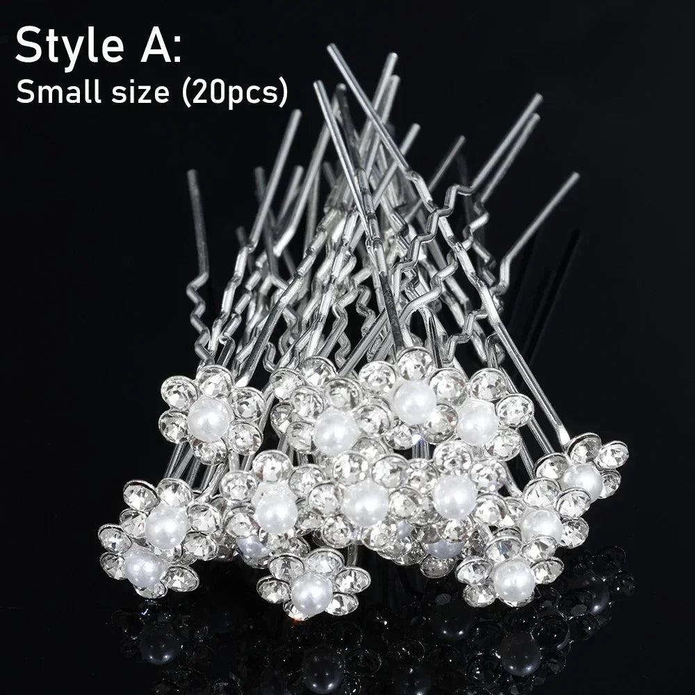 Elegant Pearl Crystal Hairpin Wedding Bridal
