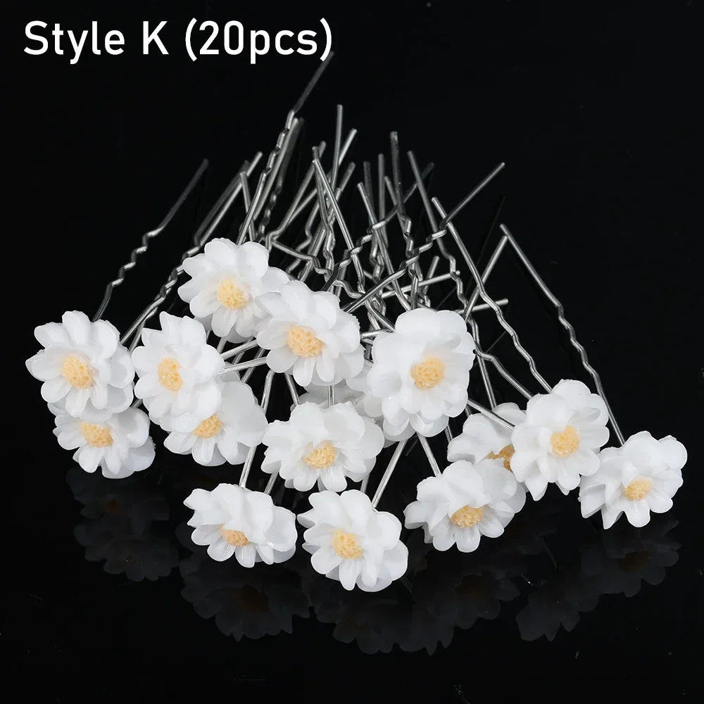 Elegant Pearl Crystal Hairpin Wedding Bridal