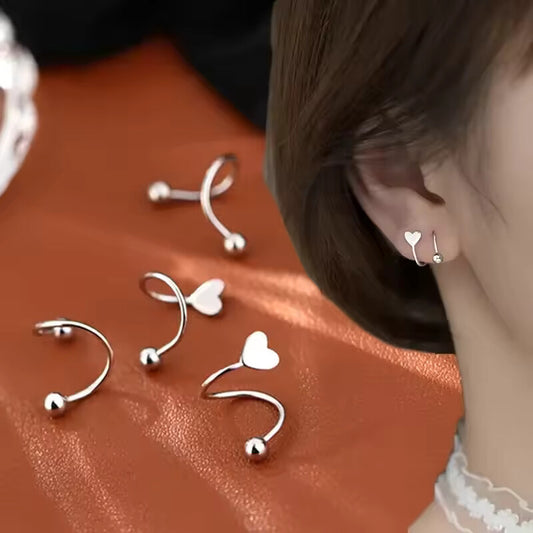 Stainless Steel Spiral Twisted Stud Earrings