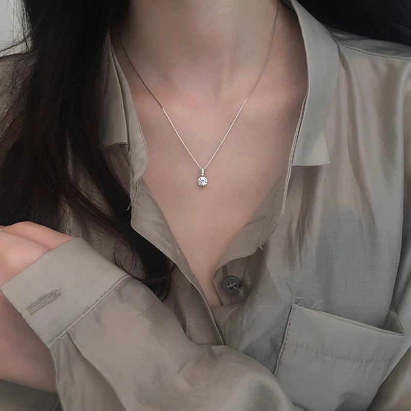 Japanese and Korean geometric luxury waterdrop necklace