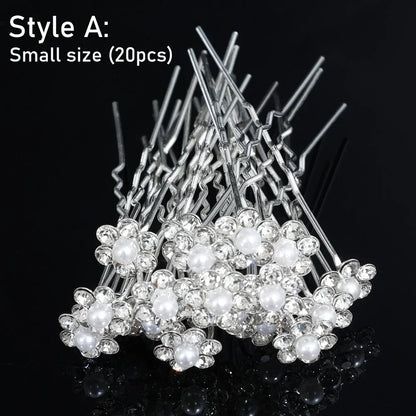 Elegant Pearl Crystal Hairpin Wedding Bridal