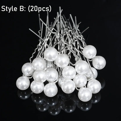 Elegant Pearl Crystal Hairpin Wedding Bridal